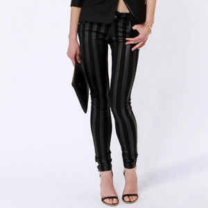 Tripp NYC Stripe Black Over Black Skinny Size 26